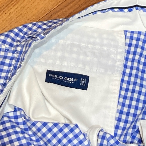 Polo Golf Ralph Lauren Mens 34 Blue White Gingham Check Shorts Preppy Sports - Picture 5 of 6